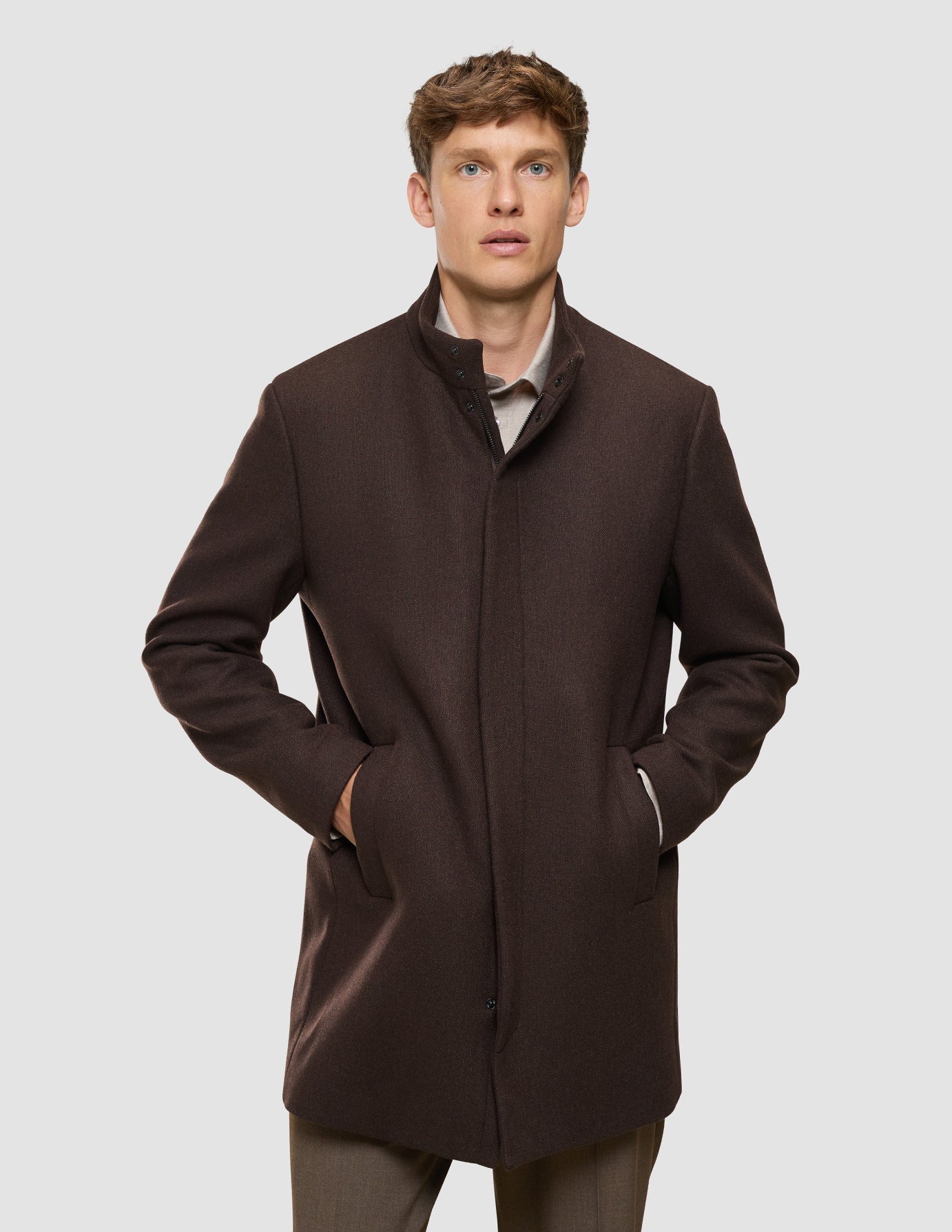 Casentino Wool Coat Saddle Brown